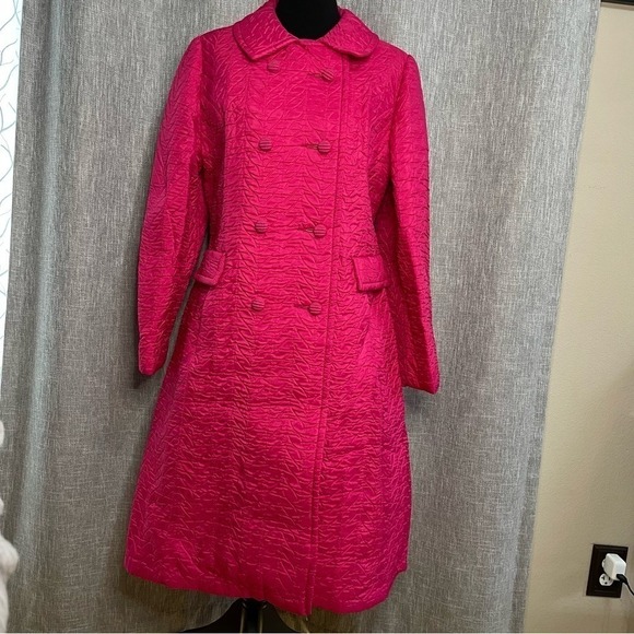 Vintage America Jackets & Blazers - Vintage La Sport Dupont Zepel 70s All Weather Button Down Hot Pink Trench Coat‎